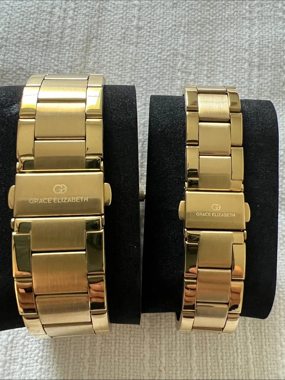 Men and Women watch duo Gold and dark blue Bracelet Watches
